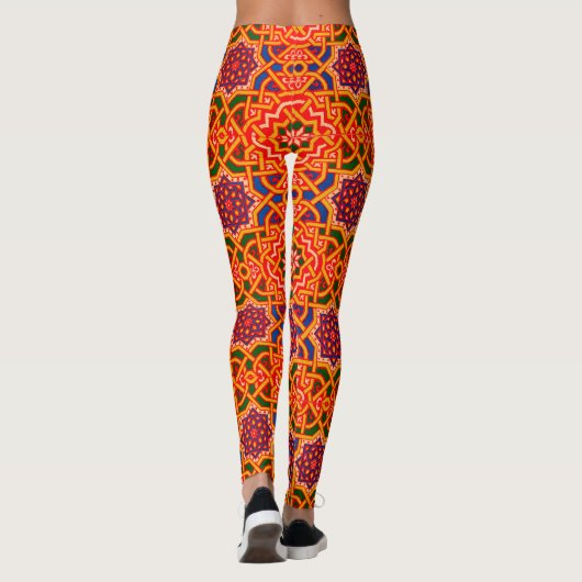 Antiek Kleurrijke Tapijtprint Leggings (Achterkant)