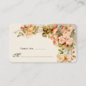 Antiek klimmen Rozen, bruiloft-tafelnummer Plaatskaartje (Voorkant)