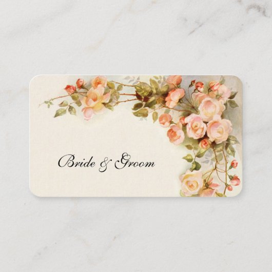 Antiek klimmen Rozen, bruiloft-tafelnummer Plaatskaartje (Achterkant)