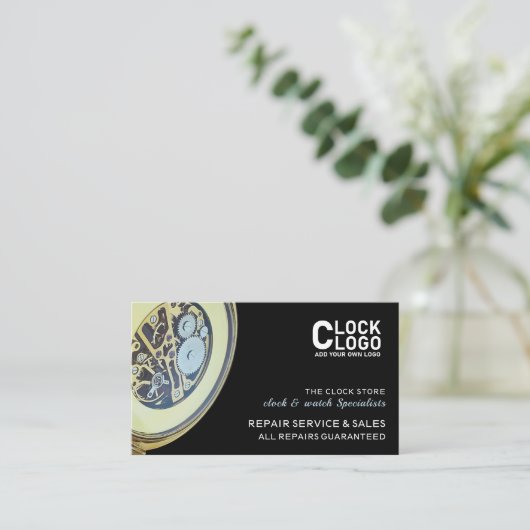 Antiek klok, Horoloog Visitekaartje (Staand voorkant)