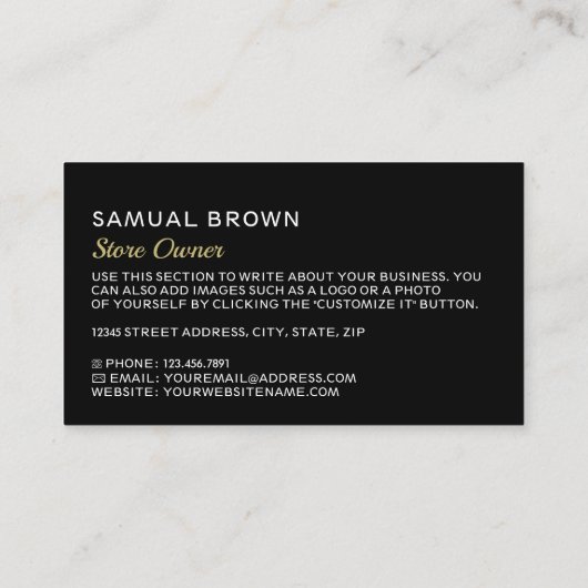 Antiek klok, Horoloog Visitekaartje (Achterkant)