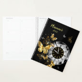Antiek klok met Golden Butterflies Planner (Display)