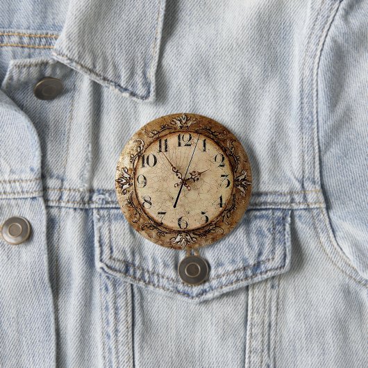 Antiek klok ronde button 7,6 cm (In situ)