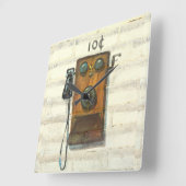 antiek klok voor betaaltelefoons (Hoek)