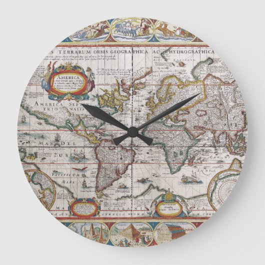 Antiek klok voor Wereldkaart (Voorkant)