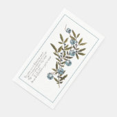 Antiek klokken en bosbessen begroeting L.Prang Co. Servet (Hoek)