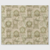 Antiek klokken en eigenaar cadeaupapier (Vlak)