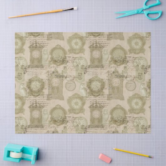 Antiek klokken en ontkoppeling van eigenaar tissuepapier (Craft)