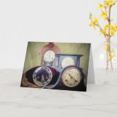 Antiek klokken wenskaart abstracte kunst kaart (Gele Bloem)