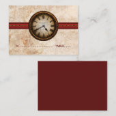 Antiek klokplaatkaart, rood plaatskaartje (Voorkant / Achterkant)