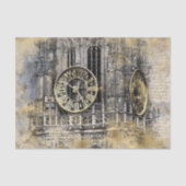 Antiek kloktoren |  ontkoppeling van Steampunk Tissuepapier (Voorkant)