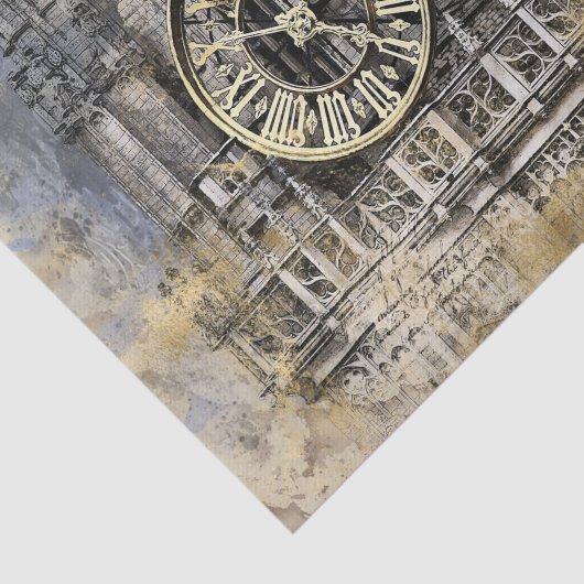 Antiek kloktoren |  ontkoppeling van Steampunk Tissuepapier (Detail)