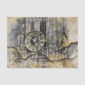 Antiek kloktoren | Stampunk Ripped Decoupage Tissuepapier (Voorkant)