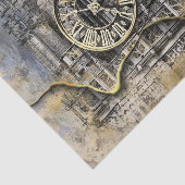 Antiek kloktoren | Stampunk Ripped Decoupage Tissuepapier (Detail)