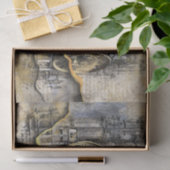 Antiek kloktoren | Stampunk Ripped Decoupage Tissuepapier (Geschenk)