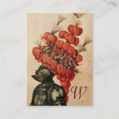 ANTIEK KNIGHT HELMET, DRAGONS EN RODE VREEMDEN VISITEKAARTJE (Achterkant)