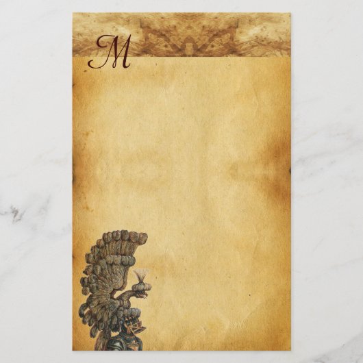 ANTIEK KNIGHT HELMET MET ELGF-parchment Briefpapier (Voorkant)