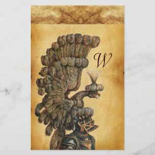 ANTIEK KNIGHT HELMET MET ELGF-parchment Briefpapier