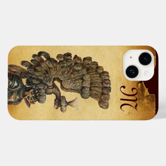 ANTIEK KNIGHT HELMET MET ELGF-parchment Case-Mate iPhone Case (Achterkant (horizontaal))