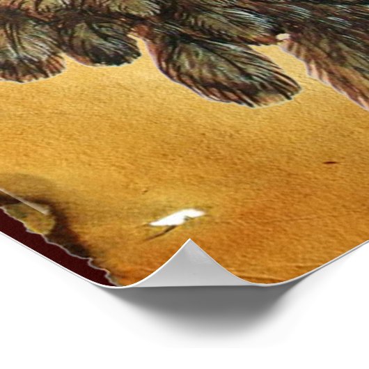 ANTIEK KNIGHT HELMET MET ELGF-parchment Poster (Hoek)