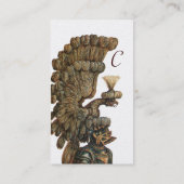 ANTIEK KNIGHT HELMET MET ELGF WINGS MONOGRAM VISITEKAARTJE (Achterkant)