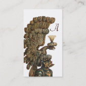 ANTIEK KNIGHT HELMET MET ELGF WINGS MONOGRAM VISITEKAARTJE (Achterkant)