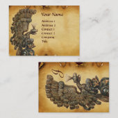 ANTIEK KNIGHT HELMET MET ELGF WINGS PARCHMENT VISITEKAARTJE (Voorkant / Achterkant)