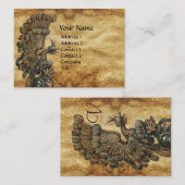 ANTIEK KNIGHT HELMET MET ELGF WINGS PARCHMENT VISITEKAARTJE (Voorkant / Achterkant)