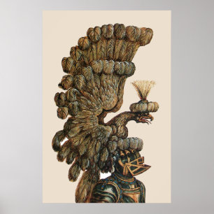 ANTIEK KNIGHT HELMET MET ELLE POSTER