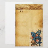 ANTIEK KNIGHT HELMET MET RODE BLAUWE VEREN BRIEFPAPIER (Voorkant / Achterkant)