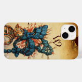 ANTIEK KNIGHT HELMET MET RODE BLAUWE VEREN Case-Mate iPhone CASE (Achterkant (horizontaal))