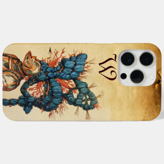 ANTIEK KNIGHT HELMET MET RODE BLAUWE VEREN Case-Mate iPhone CASE (Achterkant (horizontaal))