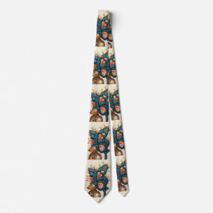 ANTIEK KNIGHT HELMET MET RODE BLAUWE VEREN STROPDAS