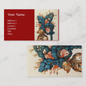 ANTIEK KNIGHT HELMET MET RODE BLAUWE VEREN VISITEKAARTJE (Voorkant / Achterkant)