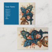 ANTIEK KNIGHT HELMET MET RODE BLAUWE VEREN VISITEKAARTJE (Voorkant / Achterkant)