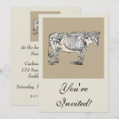 Antiek Koe Skeleton Botten Fun Kaart (Voorkant / Achterkant)