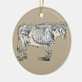 Antiek Koe Skeleton Botten Fun Keramisch Ornament (Links)