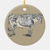 Antiek Koe Skeleton Botten Fun Keramisch Ornament (Achterkant)