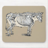 Antiek Koe Skeleton Botten Fun Muismat (Voorkant)