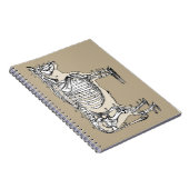 Antiek Koe Skeleton Botten Fun Notitieboek (Rechterzijde)