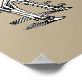 Antiek Koe Skeleton Botten Fun Poster (Hoek)