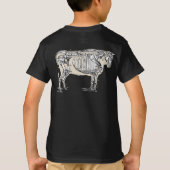 Antiek Koe Skeleton Botten Fun T-shirt (Achterkant)