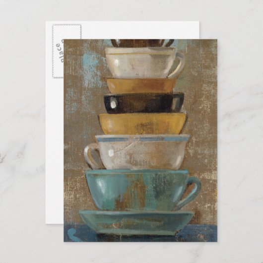 Antiek koffiekopjes briefkaart (Voorkant / Achterkant)