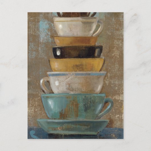 Antiek koffiekopjes briefkaart (Voorkant)