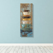 Antiek koffiekopjes canvas afdruk (Insitu (Houten vloer))