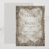 Antiek kompas betoverd bos bruiloft kaart (Voorkant / Achterkant)