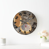 Antiek kompas op een kaartklok grote klok (Huis)