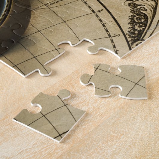Antiek kompas op kaart legpuzzel (Zijkant)