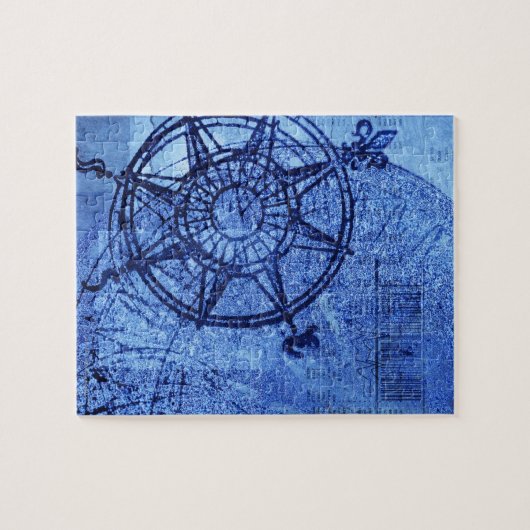 Antiek kompas roos legpuzzel (Horizontaal)