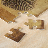 Antiek kompas roos met vingerafdruk legpuzzel (Zijkant)